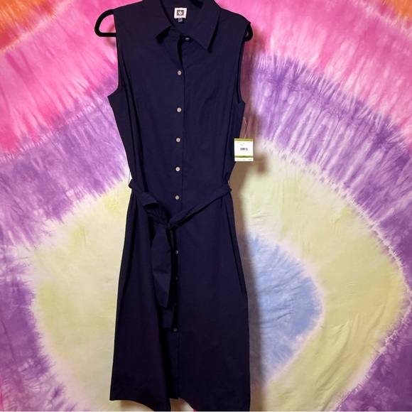 Anne Klein Dresses & Skirts - Anne Klein Navy Midi Dress with Belt ☮️
